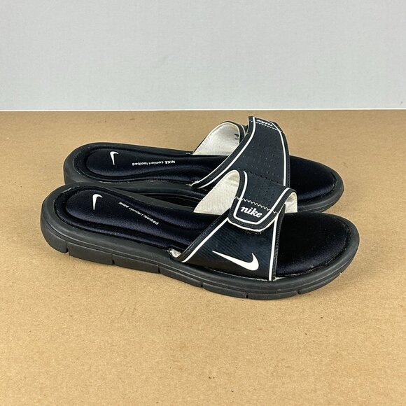 Nike Comfort Footbed Slide Sandals Womens 7 Black White Comfort Sport Padded - Picture 3 of 9